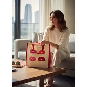 Lancôme Paris Multi-Lip Print Canvas Tote Bag Large New in Packaging